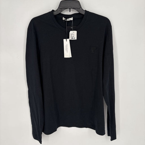 VERSACE COLLECTION EMBROIDERED HALF MEDUSA LONG SLEEVE T-SHIRT