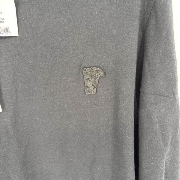VERSACE COLLECTION EMBROIDERED HALF MEDUSA LONG SLEEVE T-SHIRT