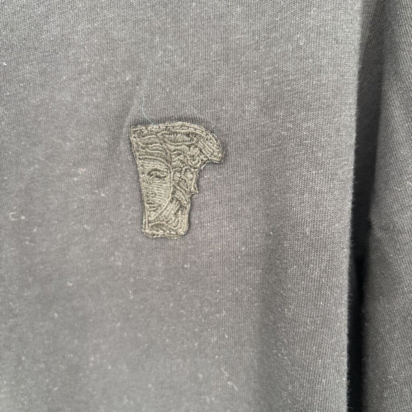 VERSACE COLLECTION EMBROIDERED HALF MEDUSA LONG SLEEVE T-SHIRT