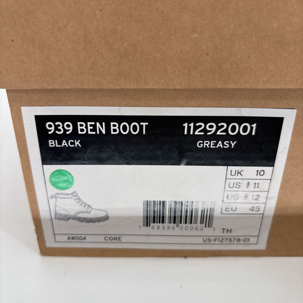DR. MARTENS 939 BEN GREASY BLACK LEATHER BOOT