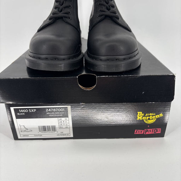 DR. MARTENS 1460 SEX PISTOLS MILLED GREASY + BACKHAND BOOTS