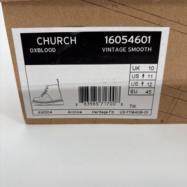 DR. MARTENS CHURCH MONKEY OXBLOOD VINTAGE SMOOTH BOOTS