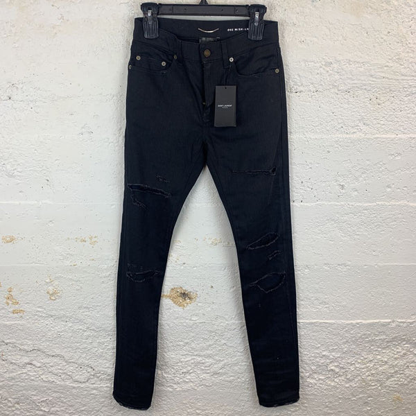 SAINT LAURENT PARIS D02 M/SK-LW BLACK JEANS (RETAIL $850)