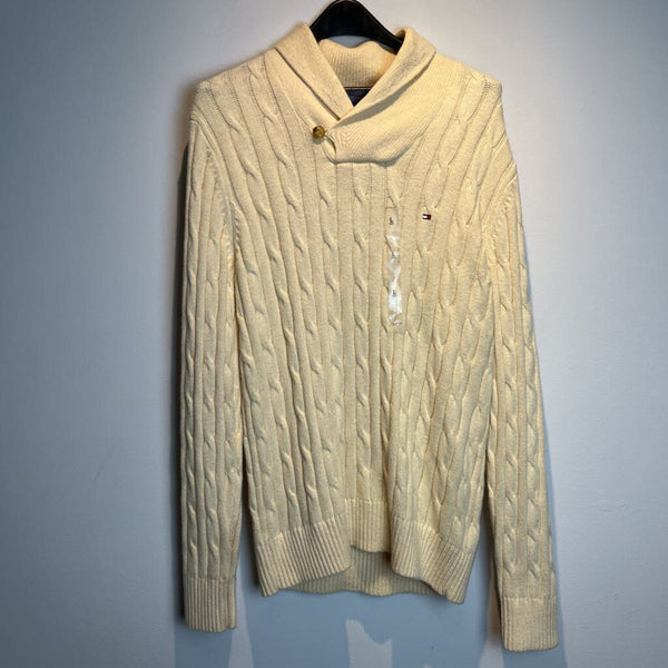 TOMMY HILFIGER CABLEKNIT COWL NECK SWEATER - L
